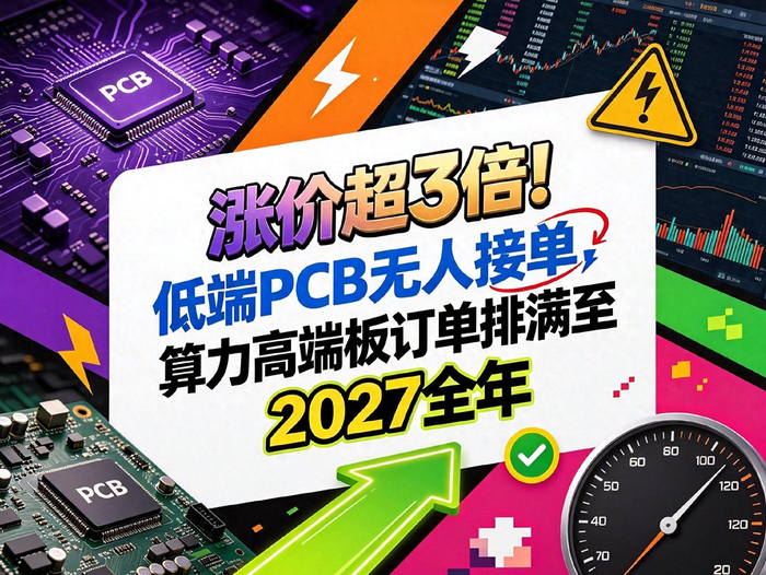 涨价超3倍！低端PCB无人接单，算力高端板订单排满至2027全年
